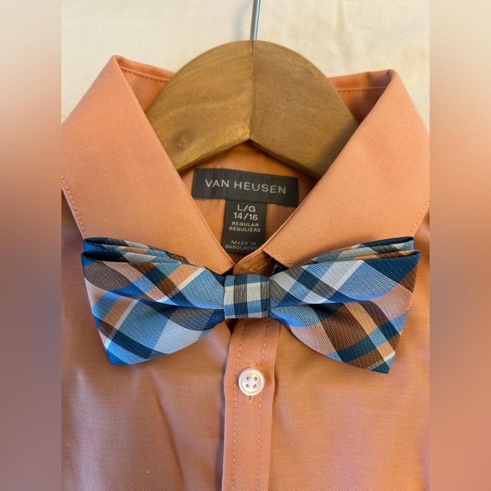 Boys dress shirt with bow tie